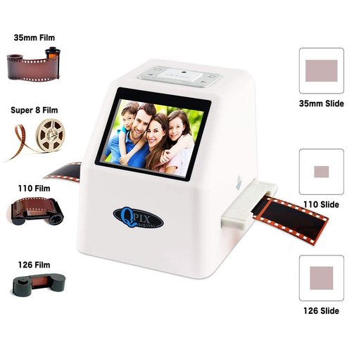 Film Negative Scanner 22 MP 110 135 126KPK Super 8 Negative Photo Scanner 35mm Slide Film Scanner Digital Converter High Resolution 22MP 2.4" LCD(White)