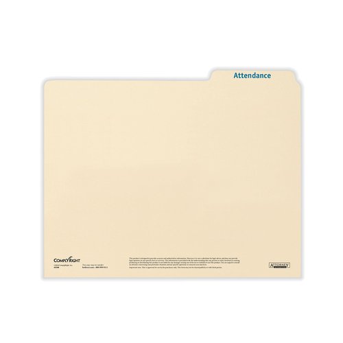ComplyRight Attendance Folders | 11.75” x 9.5” | HR and Employee Management | 25-Pack