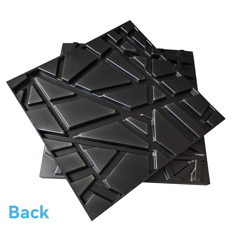 Art3d 19.7" x 19.7" (Pack of 12) Wall Panel Stripes, Black