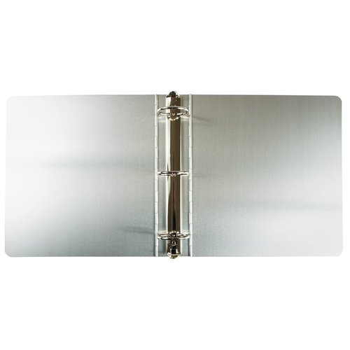 JAM PAPER Aluminium 2 inch Binders - Silver Aluminum 3 Ring Binder - Sold Individually