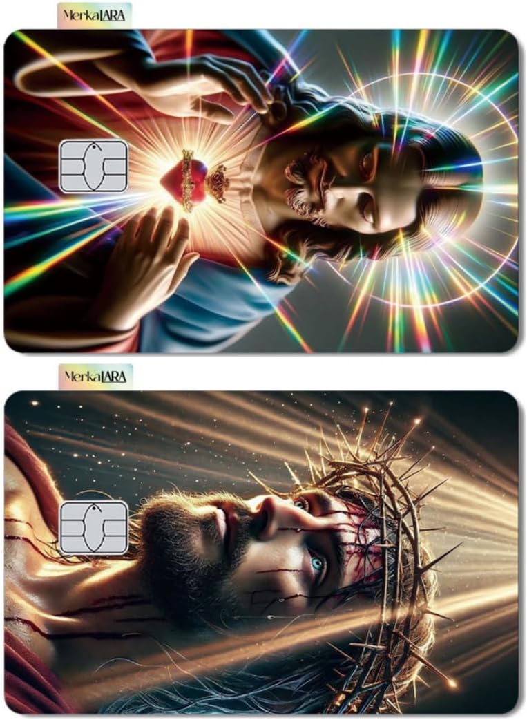 (2 Units) Holographic Credit Card Skin – 3M Material Debit Card Sticker, Waterproof, Durable & Easy to Apply, Multi-Design Personalised Cover (Divine Light)