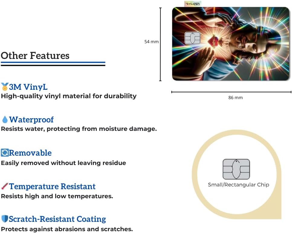 (2 Units) Holographic Credit Card Skin – 3M Material Debit Card Sticker, Waterproof, Durable & Easy to Apply, Multi-Design Personalised Cover (Divine Light)