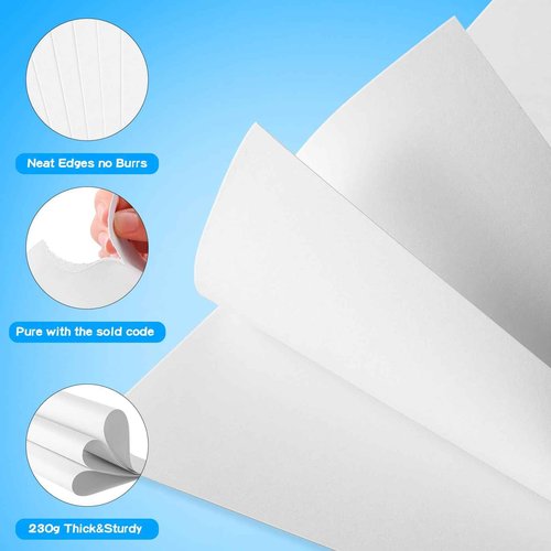 200Pcs Poster Board VinTS 11.7x16.5 Inches White Poster Paper, 230G Thickness Poster Board Bulk, Blank Graphic Display Board for School Arts, Classroom Crafts, exhibits and Notices (Pack of 200)