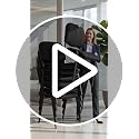 DM Furniture Stackable Office Guest Chairs – Black Mesh, Set of 5, Armless, Padded Back & Seat