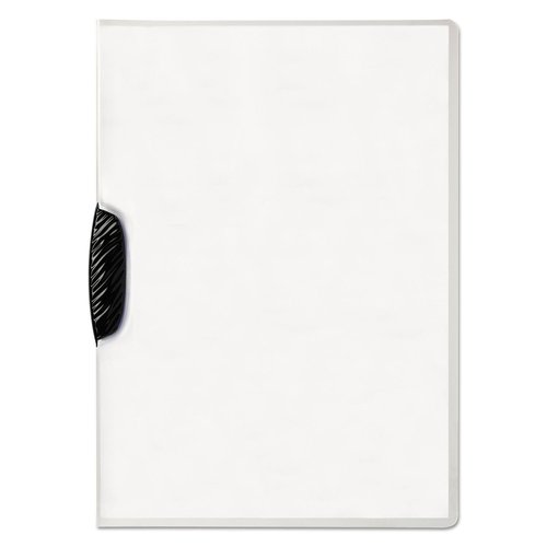 Durable Report Cover with SWINGCLIP - Letter-Size 8.5" x 11" Inches - Holds Up to 30 Pages - Clear Cover and Black Clip - Box of 25