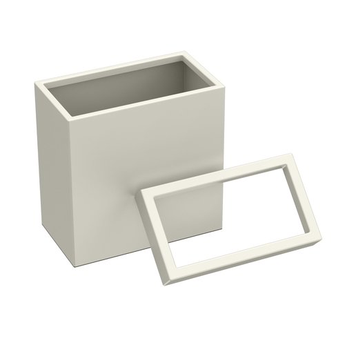 Gatco Modern Rectangle Wastebasket, Matte Pearl - Stainless Steel Trash Can with Removable Lid, Leakproof, 3 Gallon Capacity for Bathroom, Bedroom, Kitchen, or Office