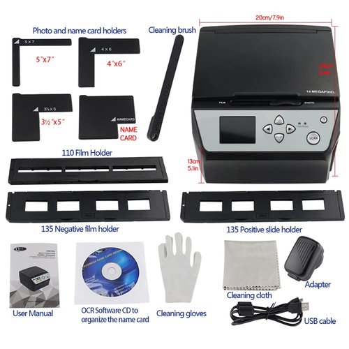 TREEYX Digital Film & Slide Scanner with 22MP, Convert Color & B &W 35mm, 110Film Negatives Slides/Photo/Document/Business Card to JPEG Digital Photos