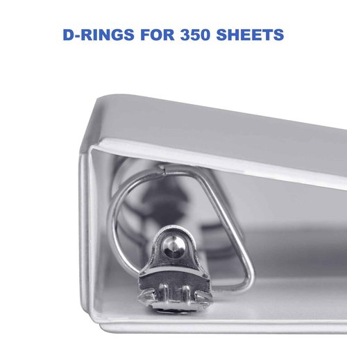 3 Ring Binder 1-1/2 Inch, ViVin Sturdy 1.5"-Slant D Ring Binder with 2 Interior Pockets, Clear View Cover, PVC-Free, Fits 350 Sheets of US Letter Size Paper (6 Pack, White)