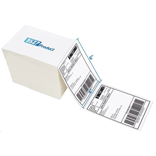 9527 Product Fanfold 4 x 6 Direct Thermal Labels White Perforated Shipping Labels,1000 Label per Stack,4 Stacks Total 4000 Label