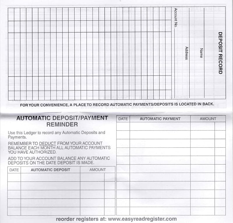 Easy Read Register Checkbook Set with 2025-2027 Calendars, USA Made – 12 Pack, 444 Lines, 6x3 inches
