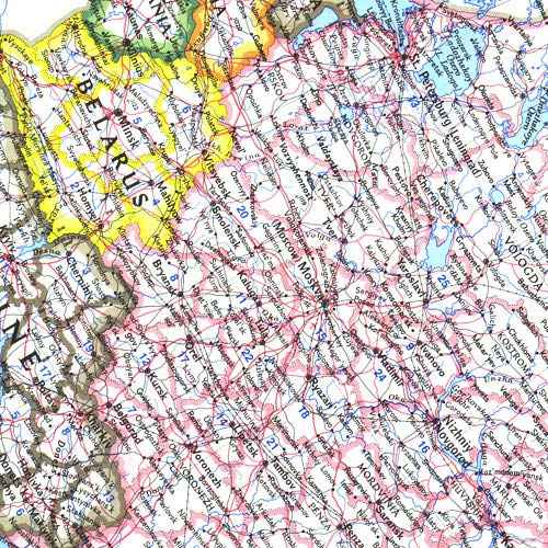 National Geographic: Russia and The Independent Nations of The Former Soviet Union 1993 - Historic Wall Map Series - 35.5 x 22 inches - Laminated