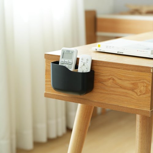 Wall Mount Remote Control Holder 4 Pack Adhesive Media Player Controller Holder Black Universal TV Remote Organizer Caddy Box Tray Hollow Bottom Easy Phone Charging Home Office Desk Nightstand