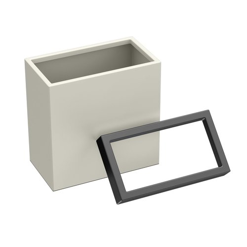 Gatco Modern Rectangle Wastebasket, Matte Pearl and Matte Black Combo - Stainless Steel Trash Can with Removable Lid, Leakproof, 3 Gallon Capacity for Bathroom, Bedroom, Kitchen, or Office
