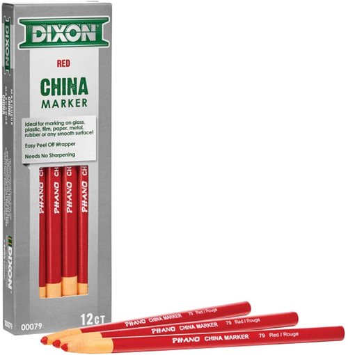 Dixon 00079 China Markers, Red, 12 per Pack, 3 Pack (36 Markers Total)