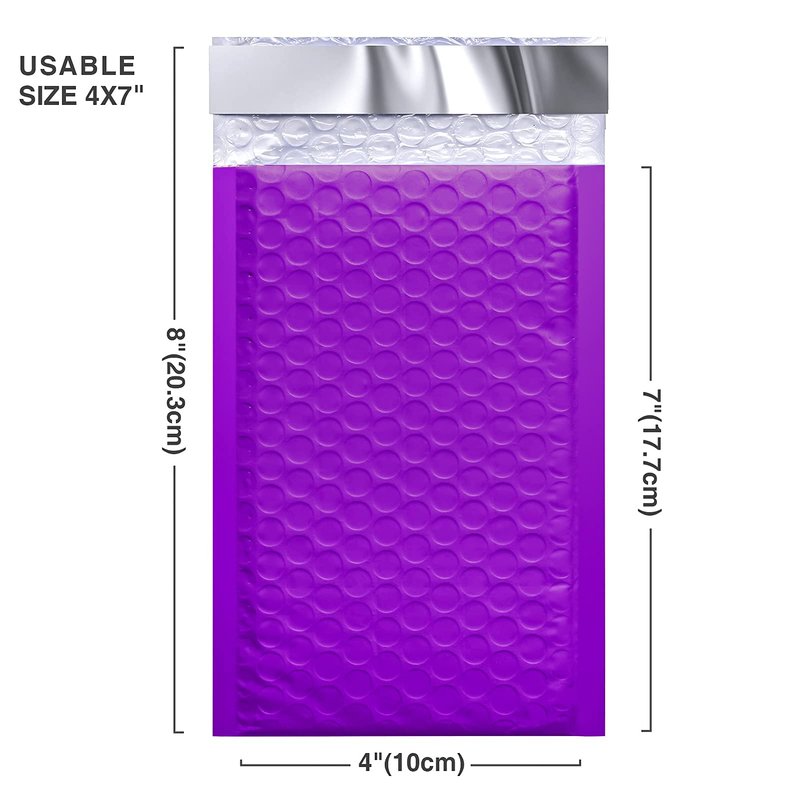 Metronic Bubble Mailers, Pur-ple 4x8, Case of 800, Bulk Poly Bubble Mailers, Shipping Bags, Shipping Envelopes Self-Seal, Mailing Envelopes, Padded Envelopes, Packaging for Small Business, Jewelry