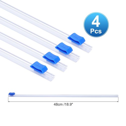 PATIKIL 4pcs Plastic Wrap Cutter, 19in Plastic Wrap Slide Cutter Self Adhesive Installation Replacement for Aluminum Foil Wax Paper Parchment Paper Wrap Dispenser, Blue