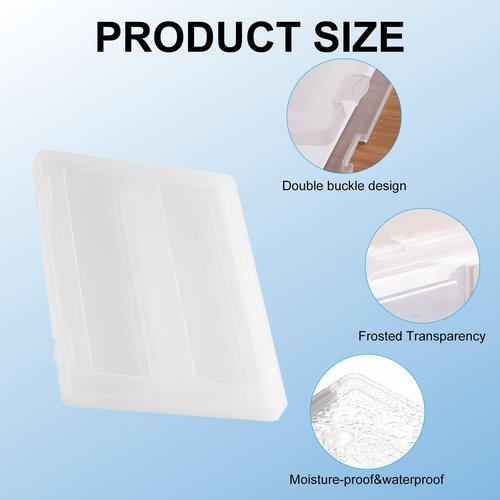 Voittozege 4 Pack A4 Paper Storage Box, A4 Document Case for 8.5" x 11" Letter Paper, Scrapbook Storage Box, File Portable Project Case for Magazine,Envelopes(Inner Size 12.2 x 8.9 x 0.7 in)