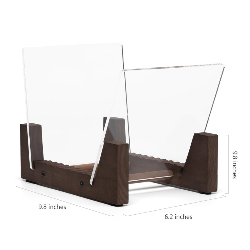 KAIU Vinyl Record Storage Holder - Stacks up to 30 Albums, 7 or 12 inch - Solid Wood Stand with Clear Acrylic Ends - Display Your Singles and LPs in This Modern Portable Rack Unit