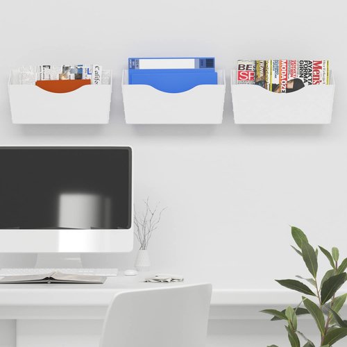 3 Pockets Magnetic File Holder for File Cabinets, Refrigerator, Whiteboard, Magnetic Paper Organizer, Magnetic Mail or Folder Holder,Magnetic Magazine Rack,Wall Mount Hanging Mail Organizer (white)