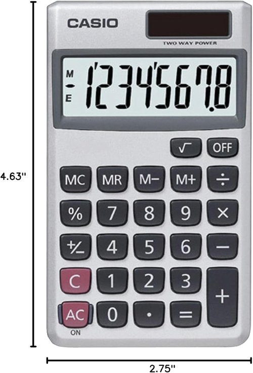Casio SL-300SV Desktop Calculator - Large 8-Digit Display | Compact Size | Ideal for Home & Office
