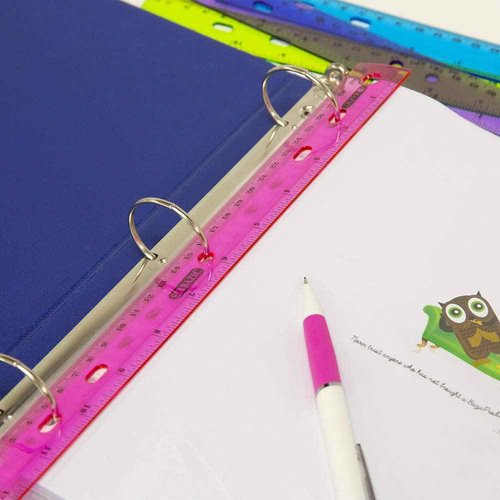 BAZIC Products Jeweltones Color Plastic Ruler 12" (30cm), Inches Centimeter Metric Measuring Drafting Rulers, for Students School Supplies (4/Pack), 24-Packs