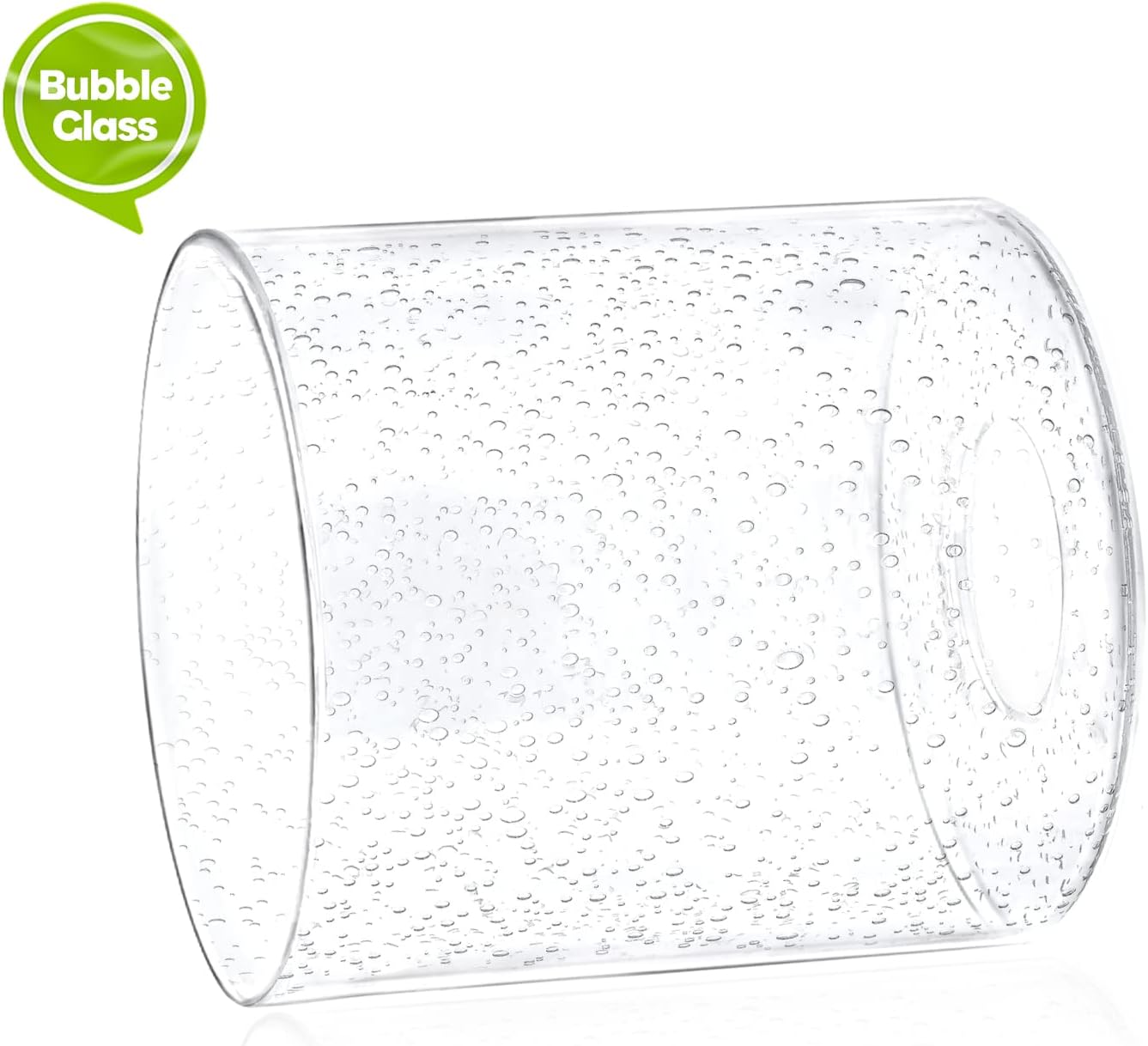 1 Pack Seeded Clear Glass Lamp Shade Replacement Glass Shade for Pendant light, Floor lamp, Desk lamp,Wall Sconces and Bathroom Vanity lights.1-5/8-Inch Fitter Opening