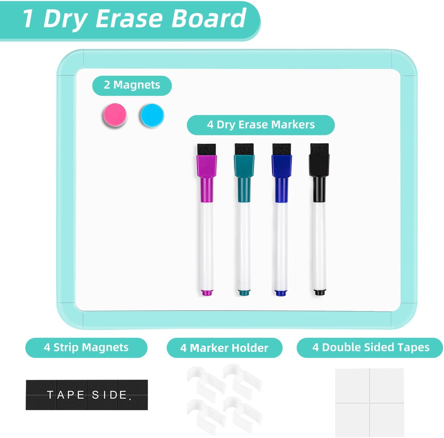 VUSIGN Mini Whiteboard - 8.5'' x 11'' Magnetic Dry Erase Board with Markers | Ideal for Students & Fridge Use