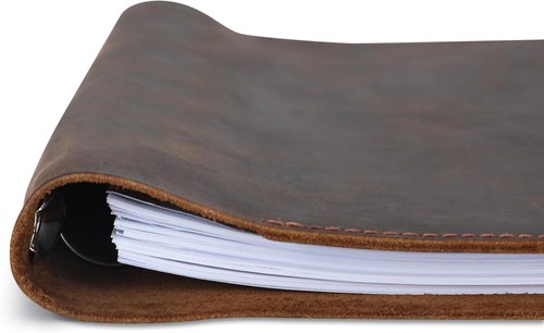 Premium Leather 3-Ring Binder Portfolio - 8.5x11 Inch Organizer Folder for Men & Women (Brown)