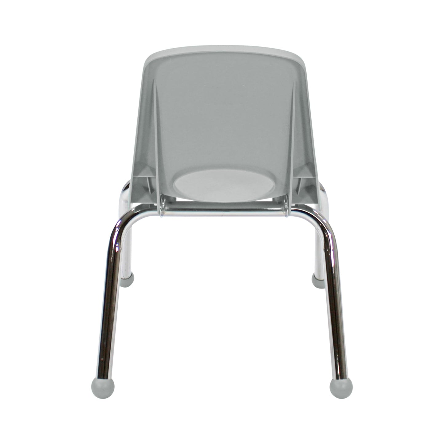 FDP 12" School Stack Chair,Stacking Student Seat with Chromed Steel Legs and Ball Glides For In-Home Learning or Classroom - Light Gray (6-Pack), 10359-LG