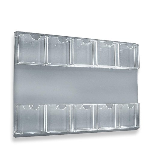 Azar Displays 252069 Ten-Pocket Wall Mount Brochure Holder, 2-Piece Set