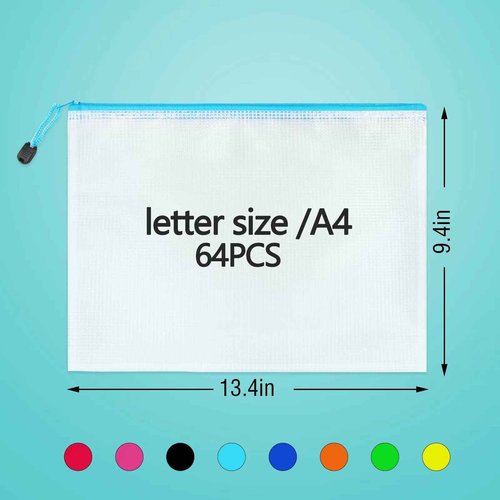 88pcs Mesh Zipper Pouch Bags - 8 Sizes Plastic Zipper Pouches for Organization, Mesh Bags with Zipper, Waterproof Clear Travel Pouches, UMETDO File Bag with Zipper for Office Supplies, Variety Pack