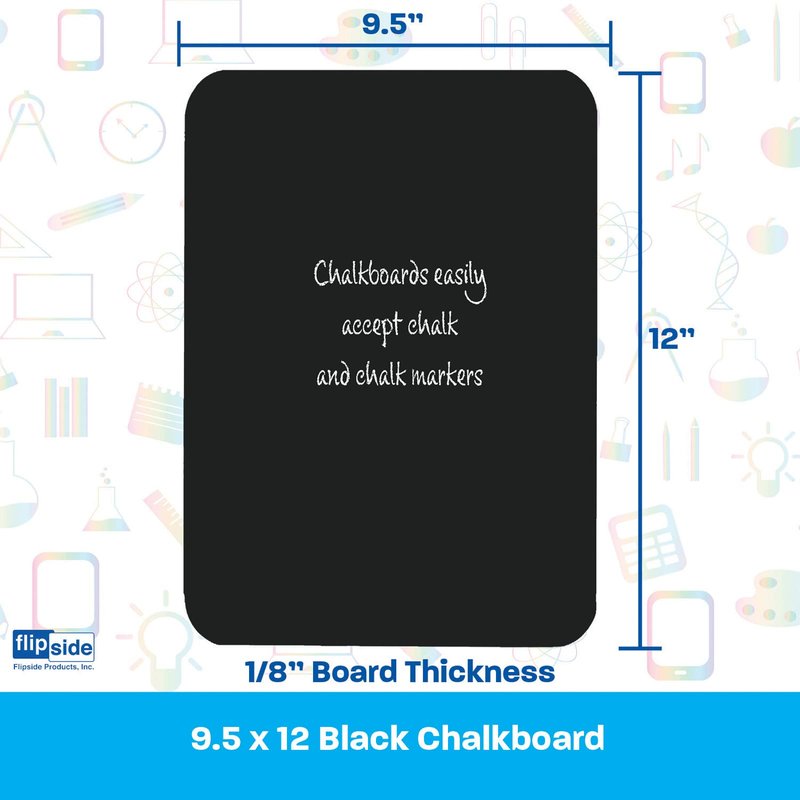 Flipside Products Chalk Board, 9 1/2" x 12", Black, Hardboard