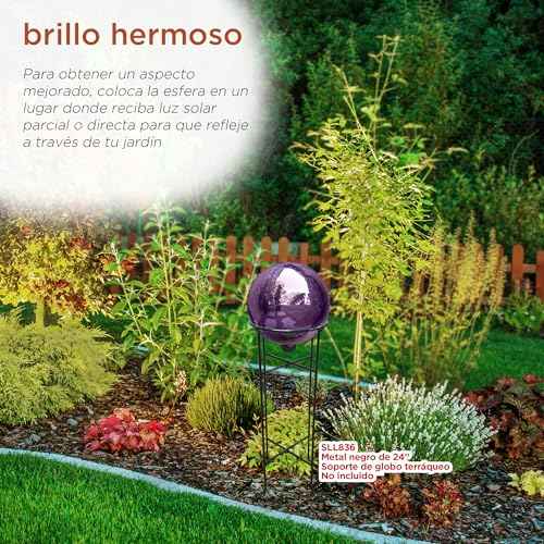 Alpine Corporation 10" Diameter Indoor Outdoor Glass Gazing Globe Garden Decor, Purple
