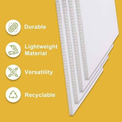 Falling in Art | 18x24 Corrugated Plastic Board - 5 Pack White Double-Sided Blank Sheets for Indoor/Outdoor Use