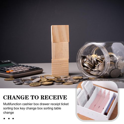 STOBOK 1Pc Cash Drawer Money Tray Portable Currency Till Replacement With Multiple Compartment Storage Box for Home and Office, 9.37x7.08x2.95 Inches