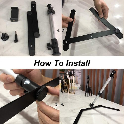 Photo Copy Pico Projector Stand - Adjustable Overhead Phone Mount for Live Streaming & Teaching