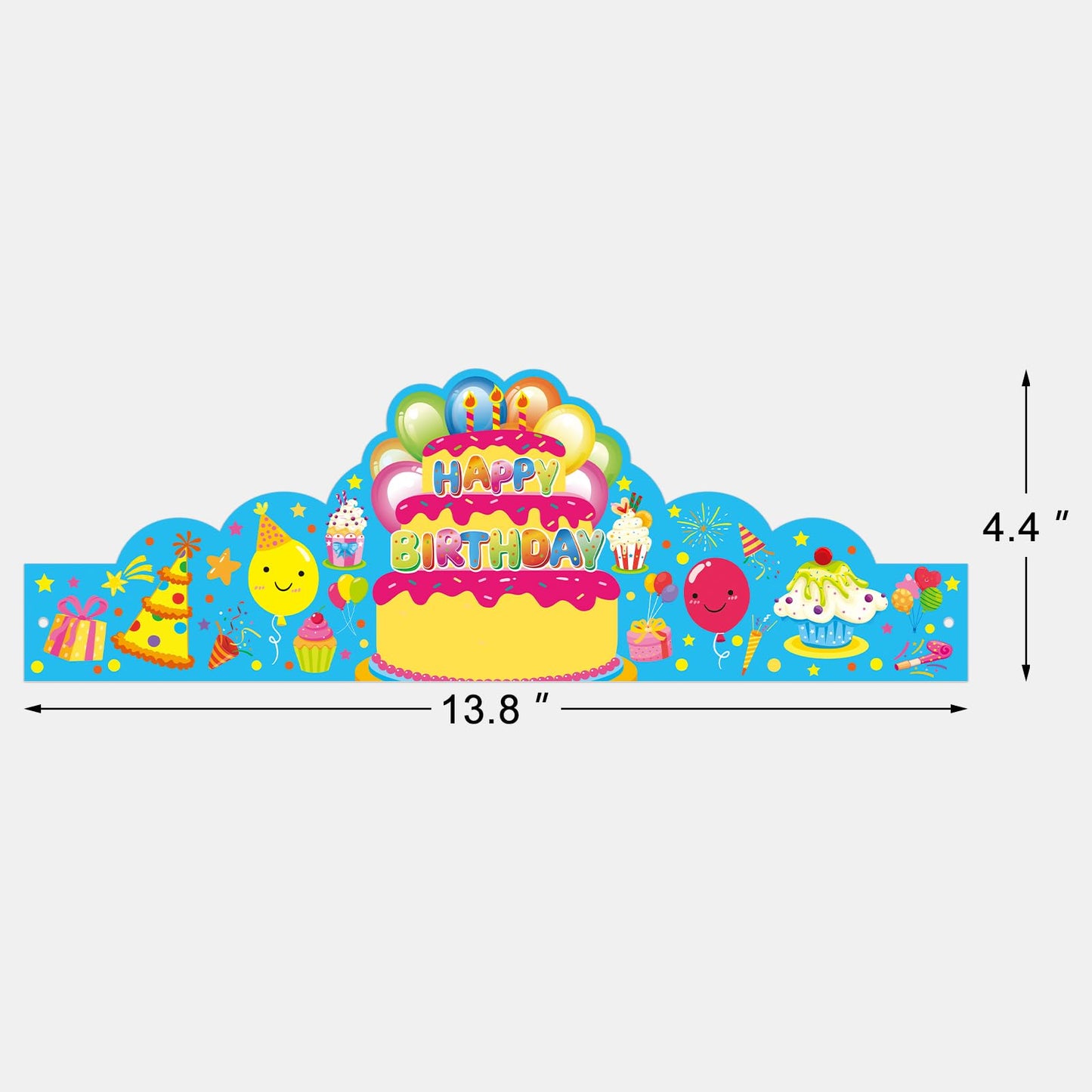 AUGTHEEP Pack of 36 Birthday Crowns for Kids - Colorful Paper Party Hats for Students Classroom School VBS Party Supplies