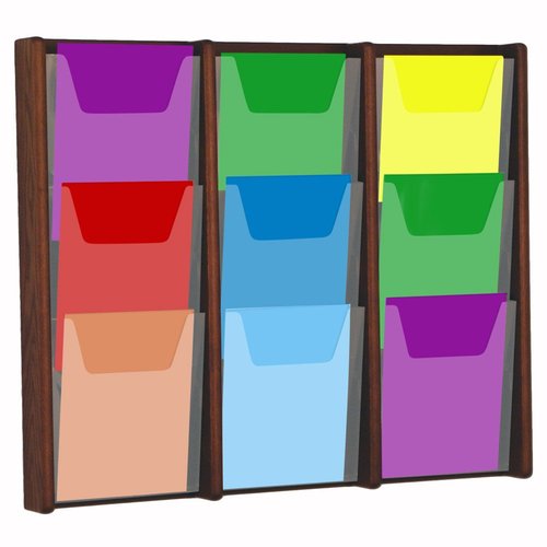 Wooden Mallet 9-Pocket Stance Wall Display, Mahogany