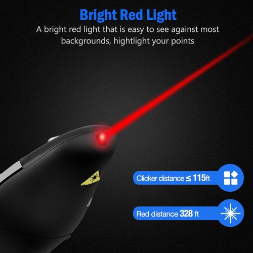 Presentation Remote Clicker, Wireless Presenter for PowerPoint Presentation Remote, RF 2.4GHz USB for Mac, Keynote, Computer, Laptop