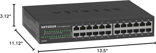 NETGEAR 24-Port Gigabit Ethernet Switch | Unmanaged Essentials for Desktop, Wall, or Rackmount - Silent Operation