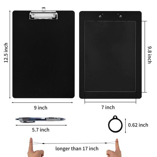 6 Pack Magnetic Clipboards with Pen Holder 9X 12.5 Black Clip Board with Low Profile Letter Size Clipboards Nursing Clipboard Foldable Forklift Clipboard for Refrigerator Office Classroom(6)