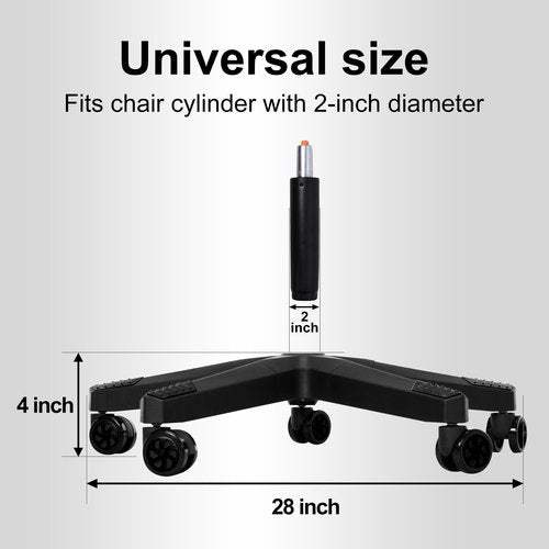 Frassie 28 Inch Heavy Duty Nylon Gaming Office Chair Base Replacement Part with 5 Casters