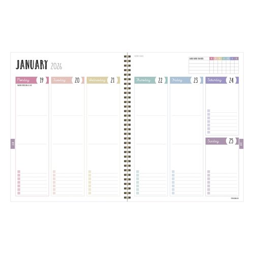 TF Publishing July 2025 - June 2026 Striped Down Large Weekly Monthly Planner - 12 Month Academic Planner 2025-2026 with Durable Cover, Thick Uncoated Paper, and Planning Stickers - 9in x 11in