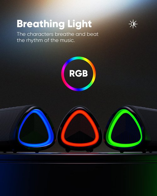 Bluetooth Speaker with HD Sound, Portable Wireless, IPX5 Waterproof, Up to 20H Playtime, TWS Pairing, BT5.3, for Home/Party/Outdoor/Beach, Stocking Stuffers, White Elephant Gifts for Adults (Black)