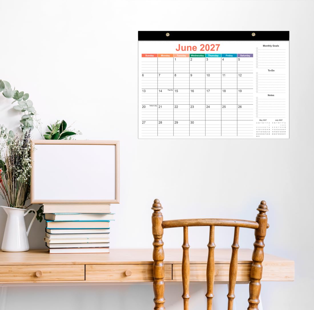 2026-2027 Desk Calendar - 18 Months Calendar from July 2026 to June 2027, Desk Calendar 2026-2027 with Thick Paper, 12" x 17", Colorful
