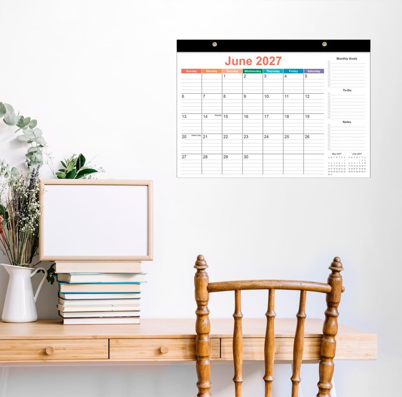 2026-2027 Desk Calendar - 18 Months Calendar from July 2026 to June 2027, Desk Calendar 2026-2027 with Thick Paper, 12" x 17", Colorful
