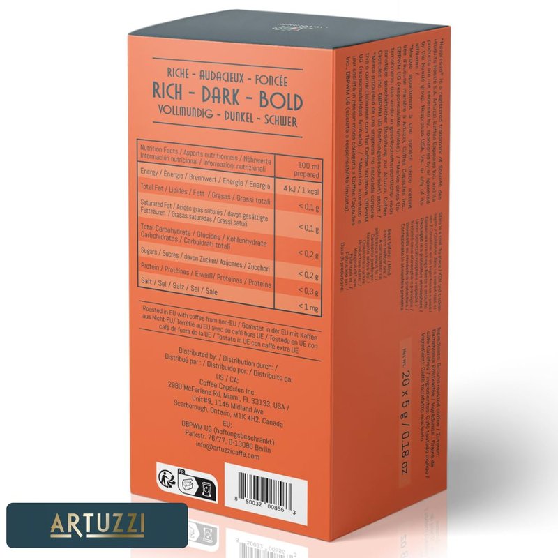 Artuzzi 120ct Espresso Pods For Nespresso Compatible Capsules Original Machines | Italian Coffee Variety - Ristretto Lungo Espresso Caramel Vanilla Chocolate | Aluminum & Recyclable