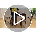 Walnut 4-Piece Solid Wood Stackable Stools Set – 18 Inch Interlocking Coffee Table Chairs