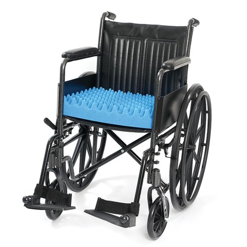 Gilbins Convoluted Egg Crate Foam Chair Cushion, Seat Cushion, Car Seat Cushion, Office Chair Cushion or Wheelchair Cushion to Relieve Back Pain Wheelchair and Recliner Chair Pads (Blue Without Cover)