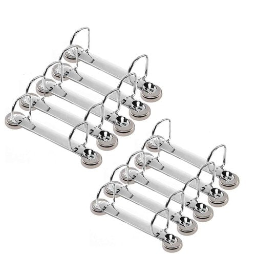 2 Ring Binder Mechanism, Magnetic Ring Binder 1 Inch, D Shaped Ring, for Hanging A5 Paper (Size 5.5 x 8.5 Inch, Half Letter), Pack of 10